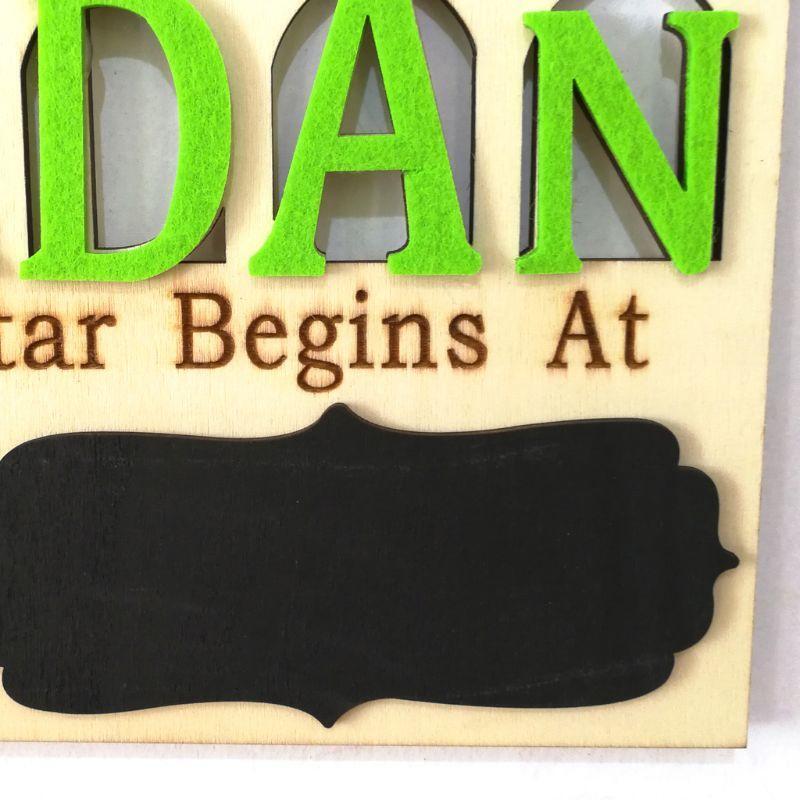 Islam Ramadan Countdown To EID Mubarak Advent Wooden Hanging Message Board Home
