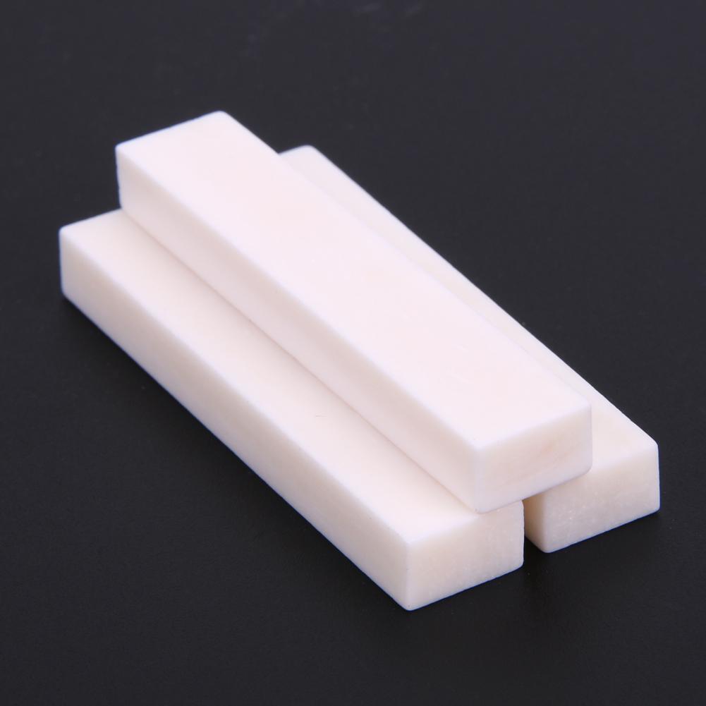 3pcs Handmade Guitar Bass Blank Nut String Nut 52mmx 6mmx 10mm Beige