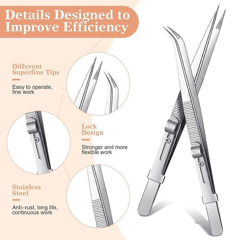 4 Pcs Precision Tweezers Set College Tweezers Crafting Tweezers Curved Tweezers