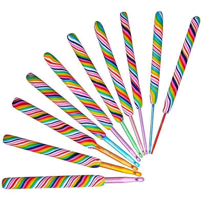 10pcs Colorful Crochet Hooks Set Crochet Needles Weaving Sewing Knitting Tools