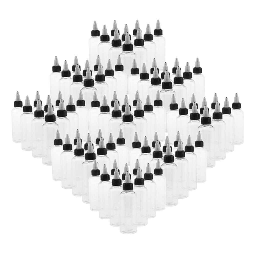 Bulk 90 Pieces Empty Plastic Squeeze Bottles Twist Top for Glue Solvents