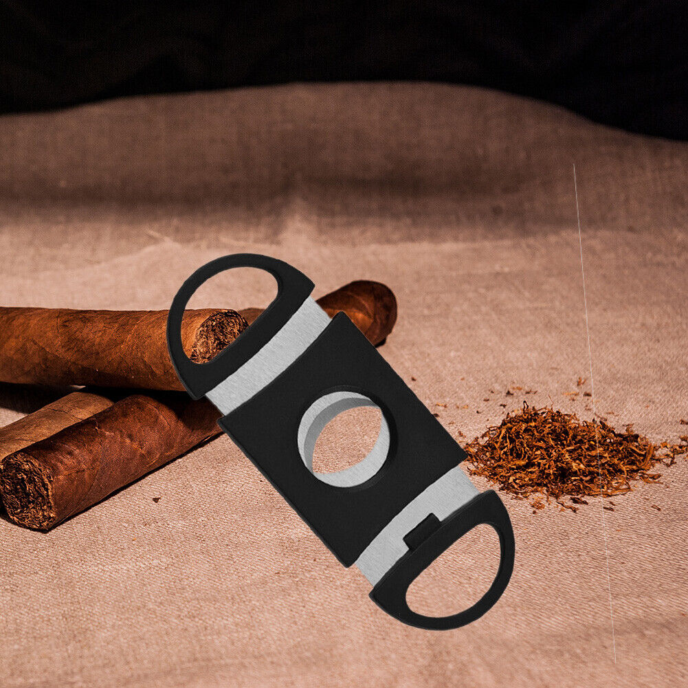 Portable Cigar Cutter Stainless Steel Metal Cutter with Plastic Handles