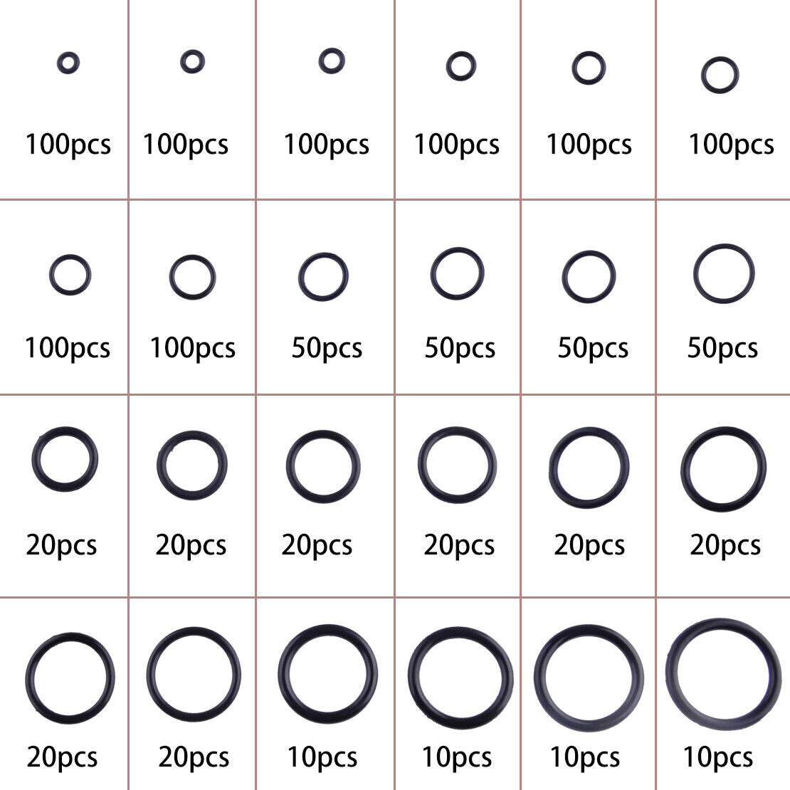 1200Pcs 1.5mm 2.4mm 3.1mm O-Ring Seal Washer Gasket Assortment Kit Universal