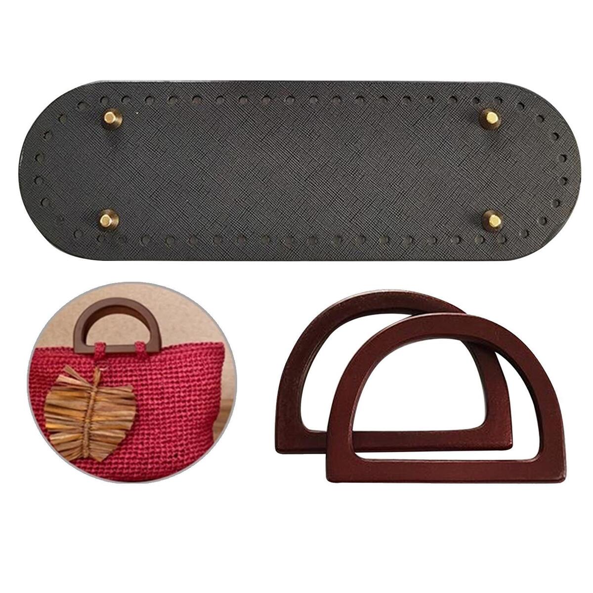 2 Pieces DIY Knitting Shoulder Bags Nail Bottom Mat Pad Insert Bag Supplies