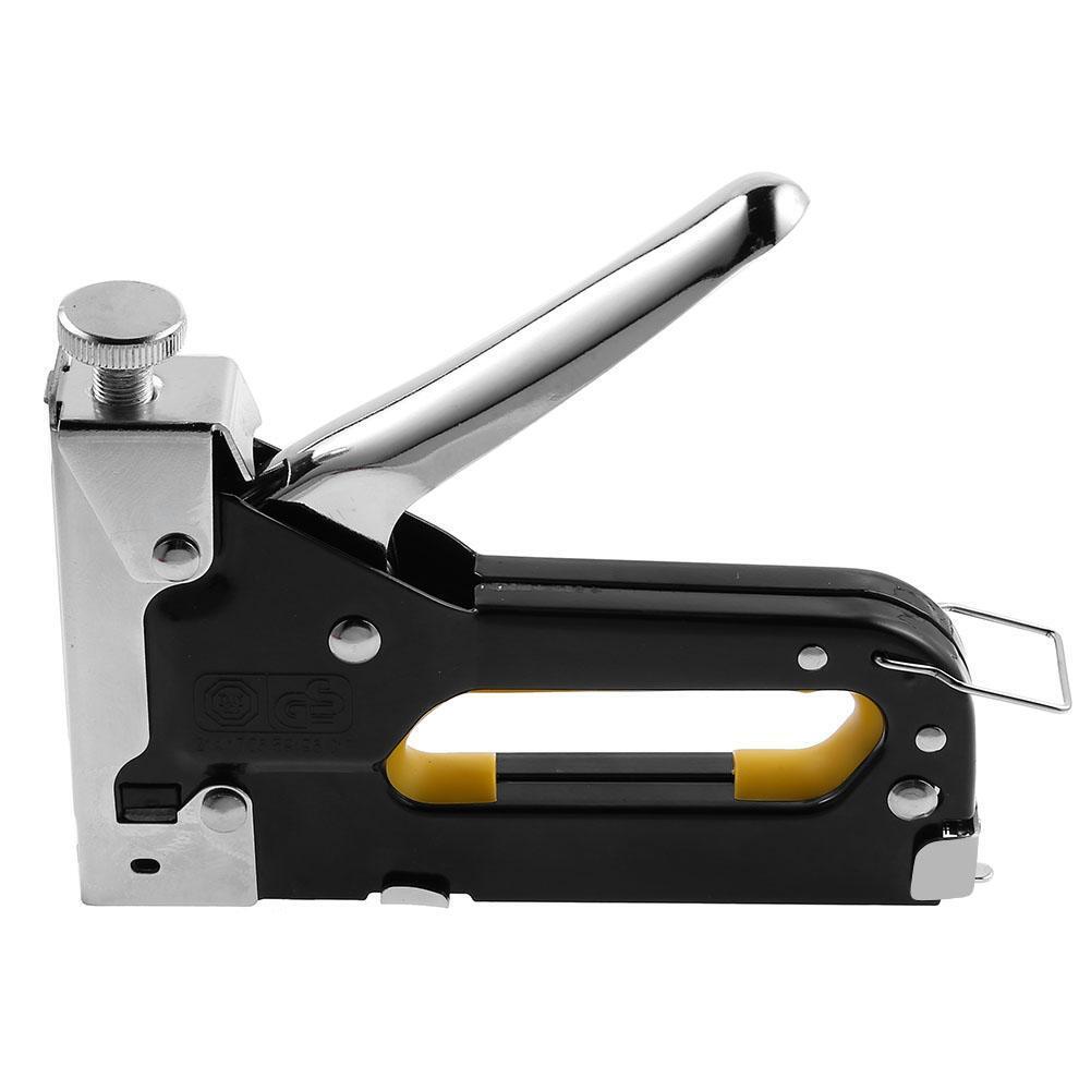 3 Way Nail Gun Wood Furniture Door Upholstery Stapler 600 Nails Kit (Black)