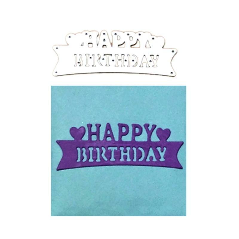 Creative Happy Birthday Metal Cutting Die Creative Art Words Die Cuts Template