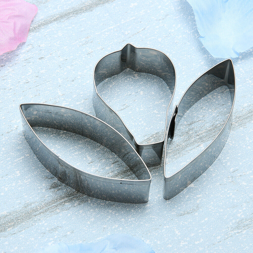 3pcs Clematis Flower Metal Cake Mold Stainless Steel Cookie Cutter Tools