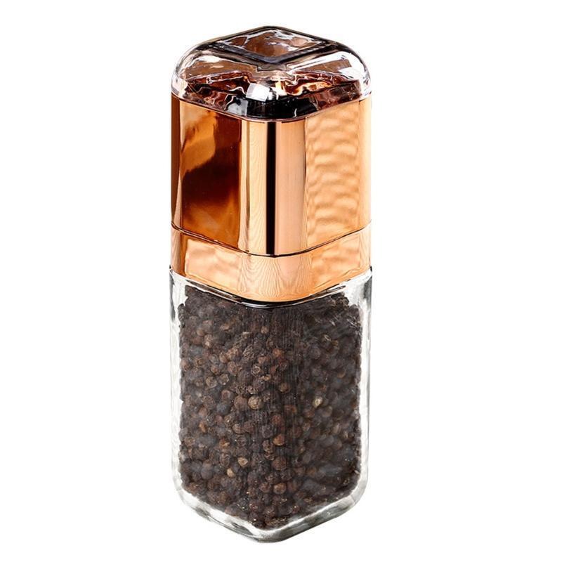 Portable Manual Salt And Pepper Mill Glass Bottle Spice Seasoning Grinder Muller