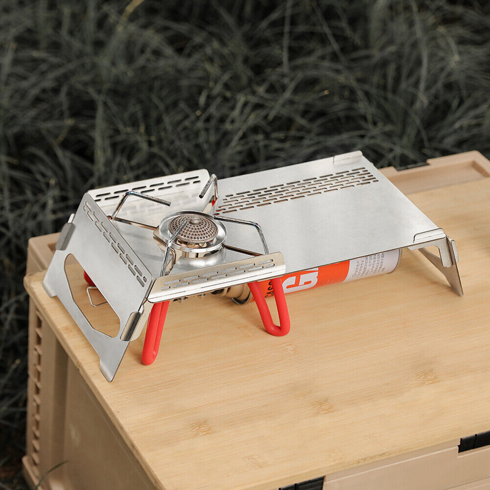 Portable Camping Picnic BBQ Table Heat Insulation Gas Stove Folding Desk