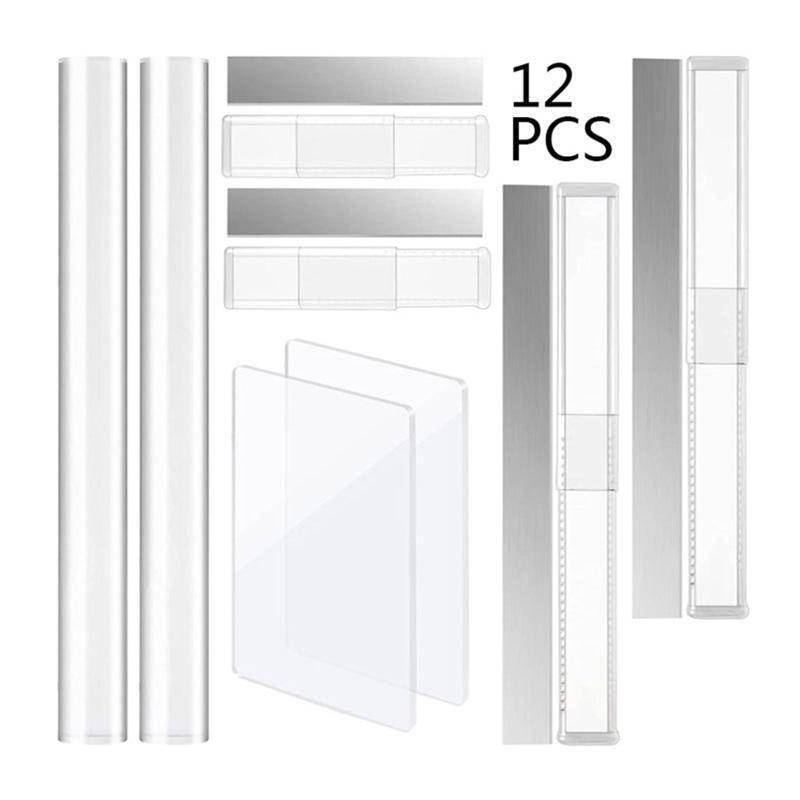 12pcs Acrylic Polymer Tools Set Clay Cutters Clay Rollers Acrylic Sheets Board