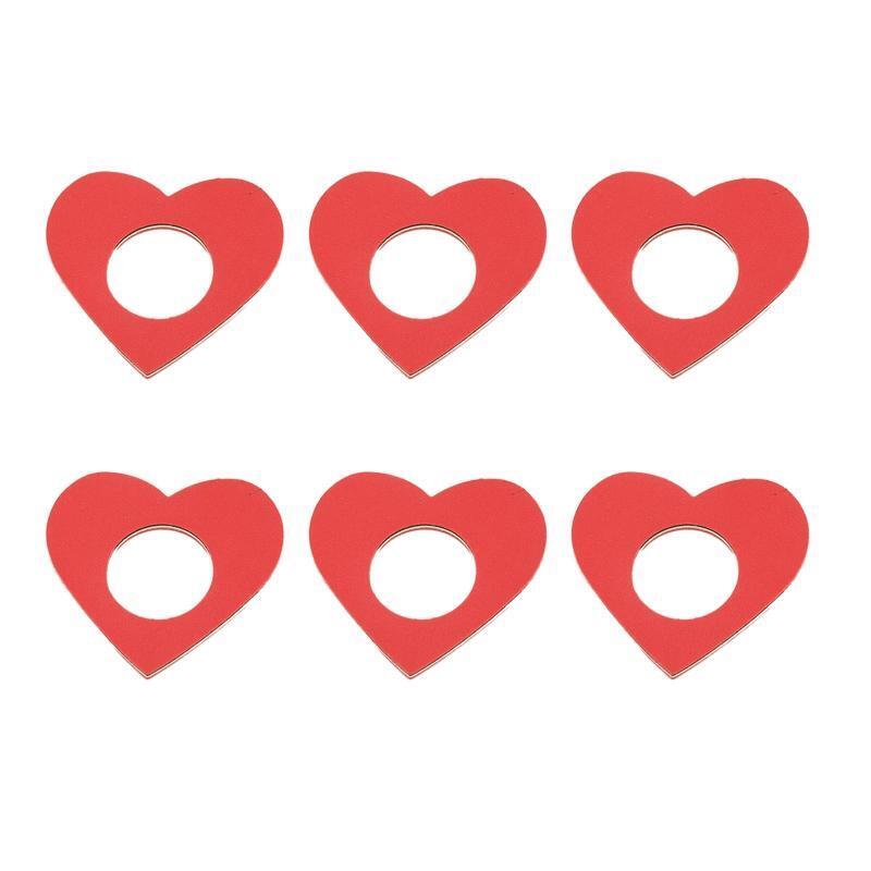 6pc PU Leather Heart Napkin Rings Valentine's Day Napkin Ring Holder for Wedding