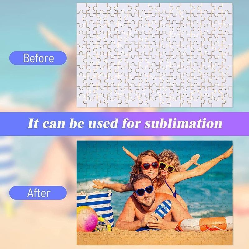 15 Sets Blank Sublimation-Puzzle Blank Jigsaw for DIY Custom Puzzle Heat Press
