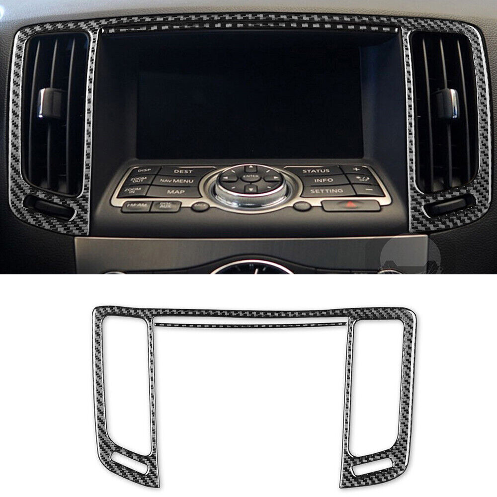 Middle Air Vent Outlet Cover Trim For 2007-2013 Infiniti G37 Real Carbon Fiber