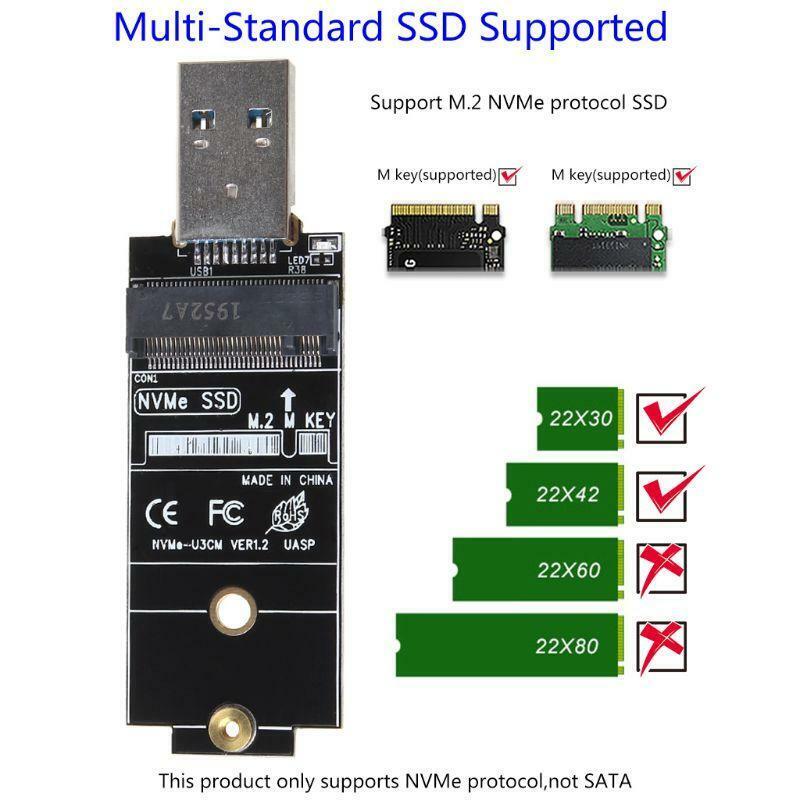 M2 SSD Case NVMe NGFF M.2 SSD Enclosure USB3.1 Type-C Gen2 for In-tel 2230 2242