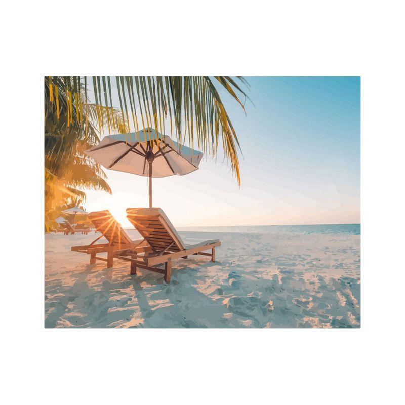 Sea Beach Frameless DIY Digital Oil Painting By Numbers Canvas Wall Picture Art