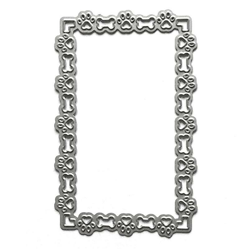 Rectangle Dog Paw Bone Metal Cutting Dies Stencil Scrapbooking DIY Album Stamp