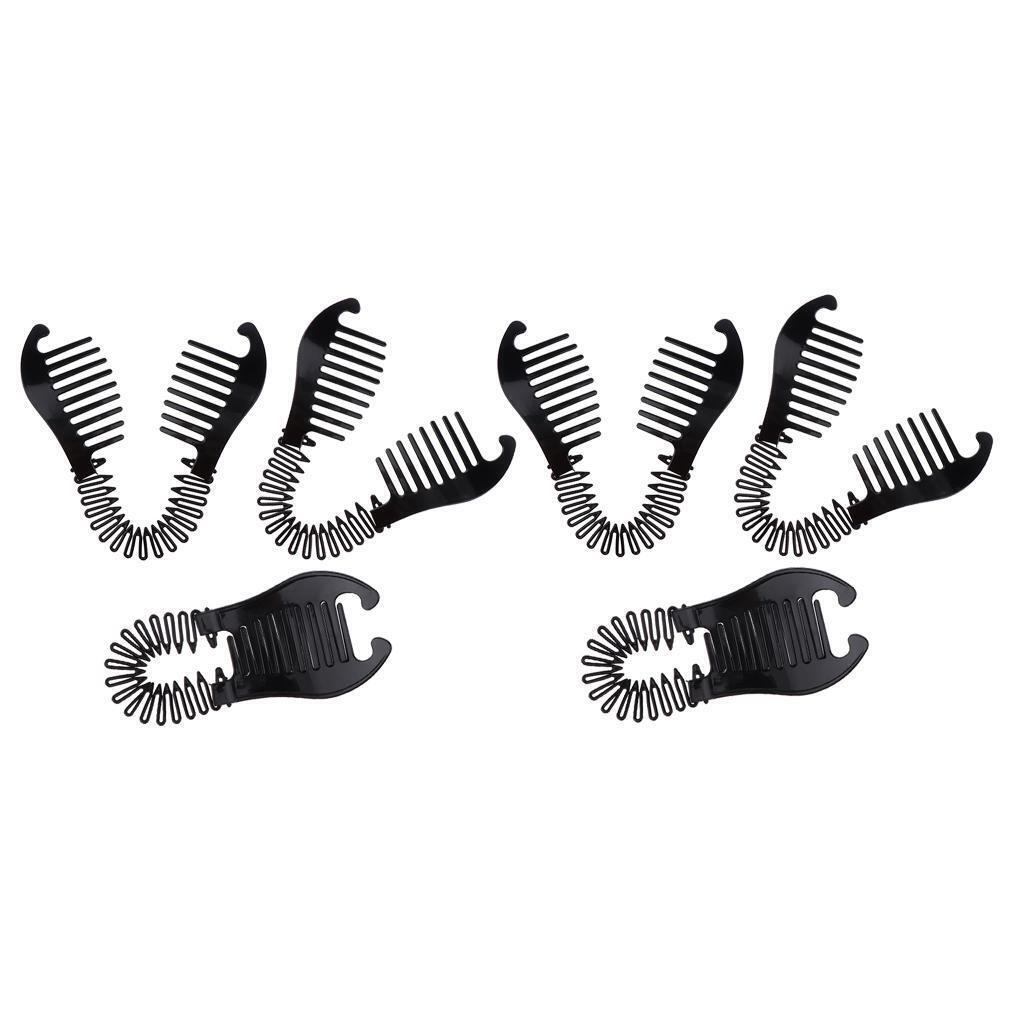 6pcs Hairstyling Clip Bun Donut Twist Braid Ponytail Maker Accessories Black