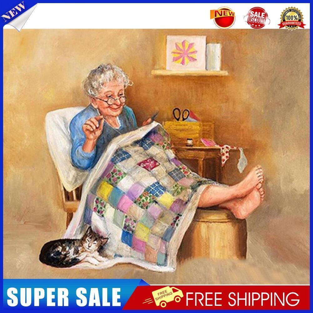 Grandma 5D DIY Diamond Painting Full Round Drill Mosaic Rhinestones Picture