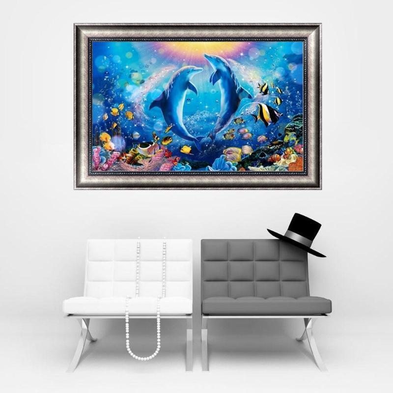 Ocean World DIY 5D Diamond Embroidery Painting Rhinestone Cross Stitch Decor