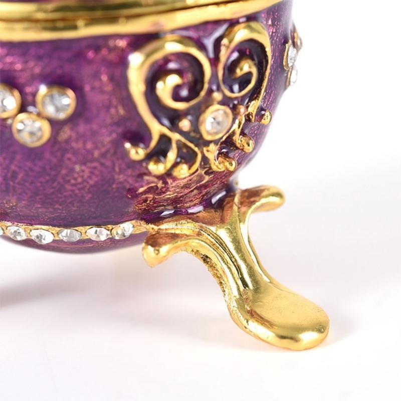 7cm/3 Trinket Container Metal Tabletop Articraft Egg Box House Room Decoration