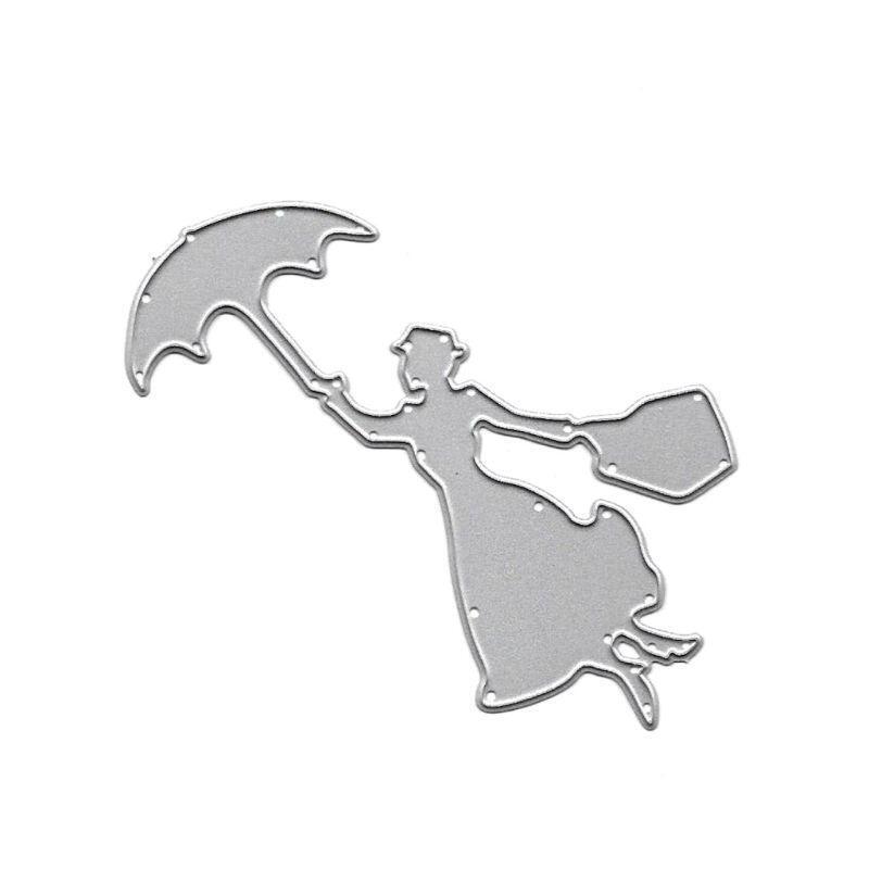 Umbrella Girl Metal Cutting Dies Stencil DIY Scrapbooking Album Stamp Paper Card