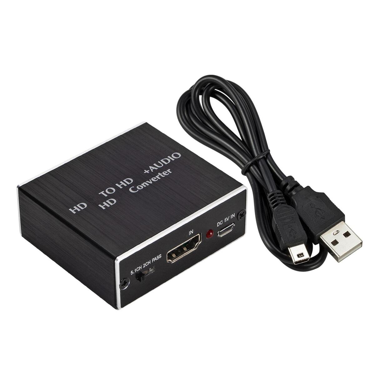 Audio Extractor HDMI to HDMI Pass/2.0CH/5.1CH for TV & Video Accessories