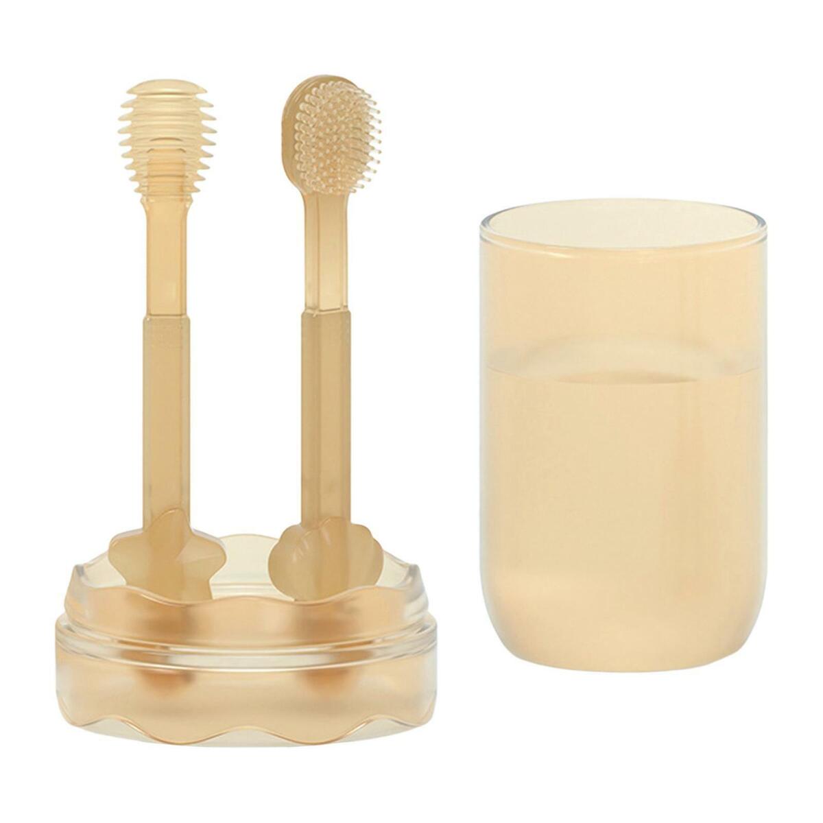 2x  Toothbrush Set Tongue Brush and cup for 0-3 Years Infant