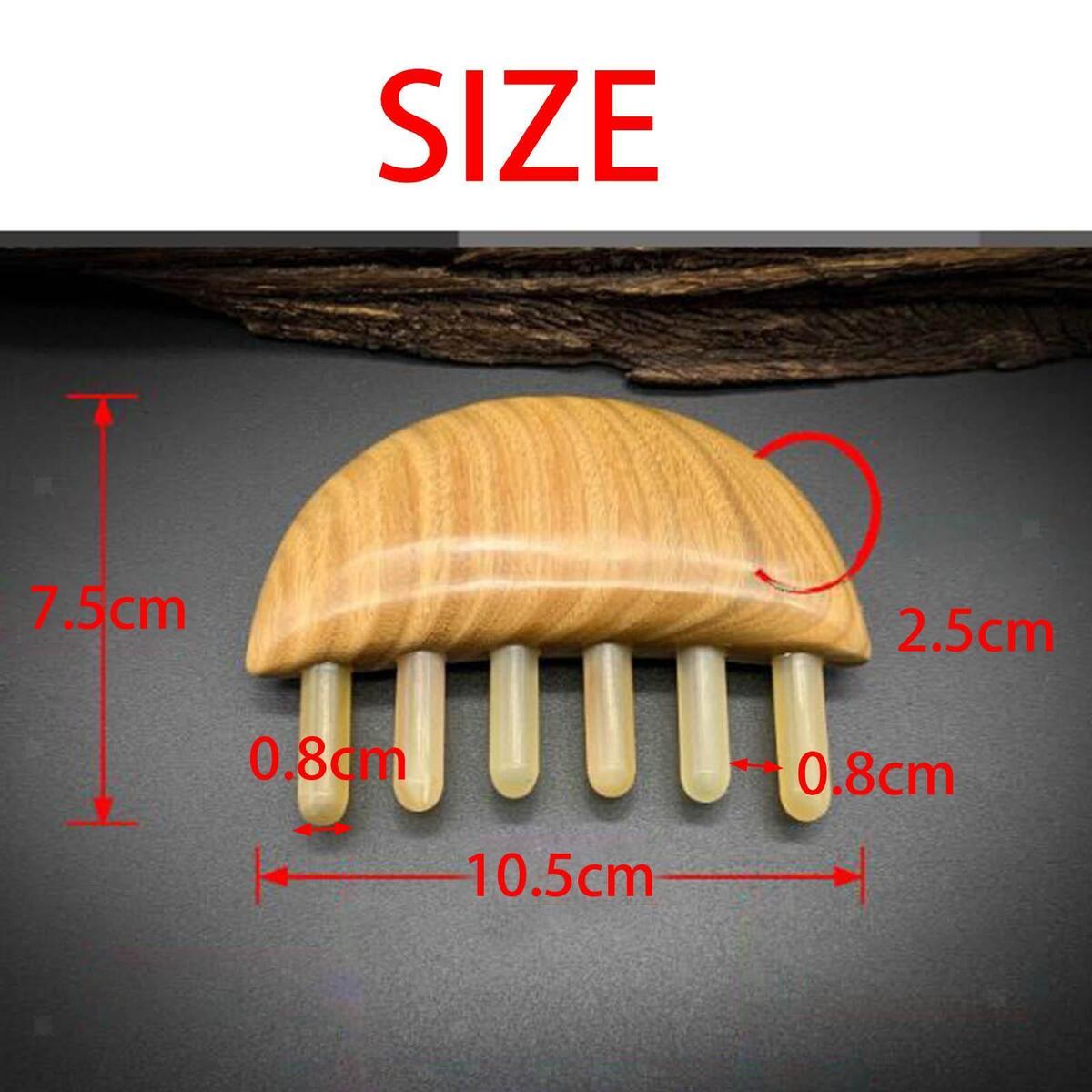 Natural Wood Wide Tooth Massage Hair Comb Head Scalp Massage Anti Static
