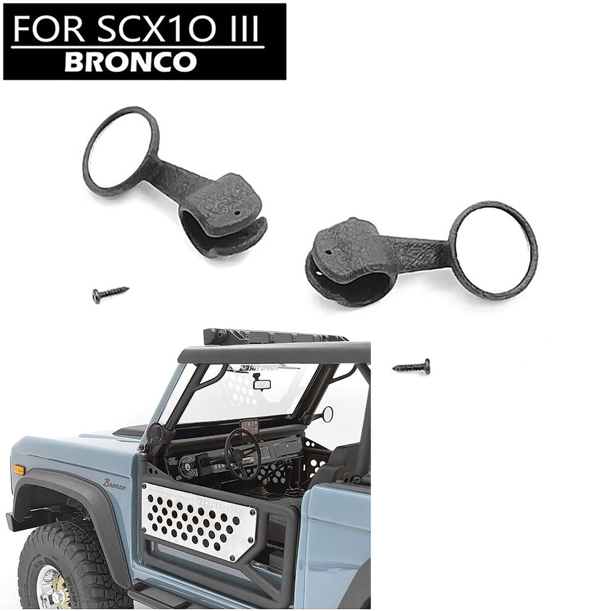 NEW For SCX10 III BRONCO RC Car Rearview Mirror Decoration Upgrade Accessories
