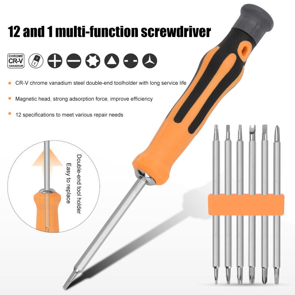 12 in 1 Magnetic Screwdriver Bits Set Repairing Multipurpose Hand Tools