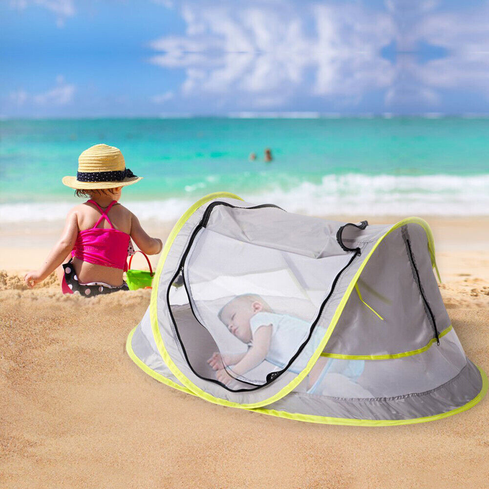 Folding Kids/Baby Beach Tent Mini Breathable Zippers Mosquito Net Playhouse