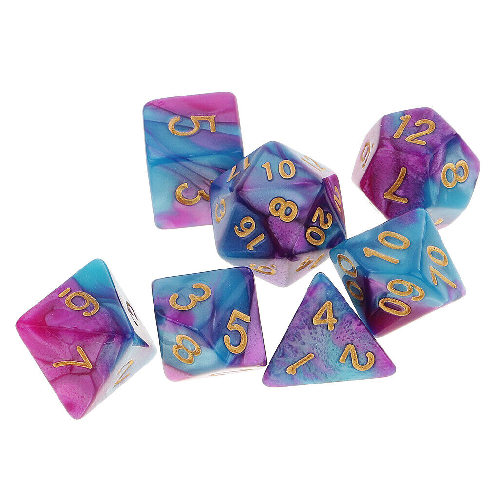 7pcs Multi-side  Double-  D20 D12 D10 D8 D6 D4 for DND MTG RPG