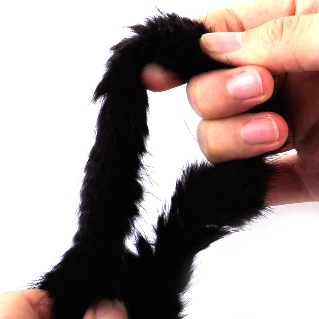 Brown Real Mink Fur Hairband Ponytail Holder Elastic Rope Scrunchie Hair Band Li