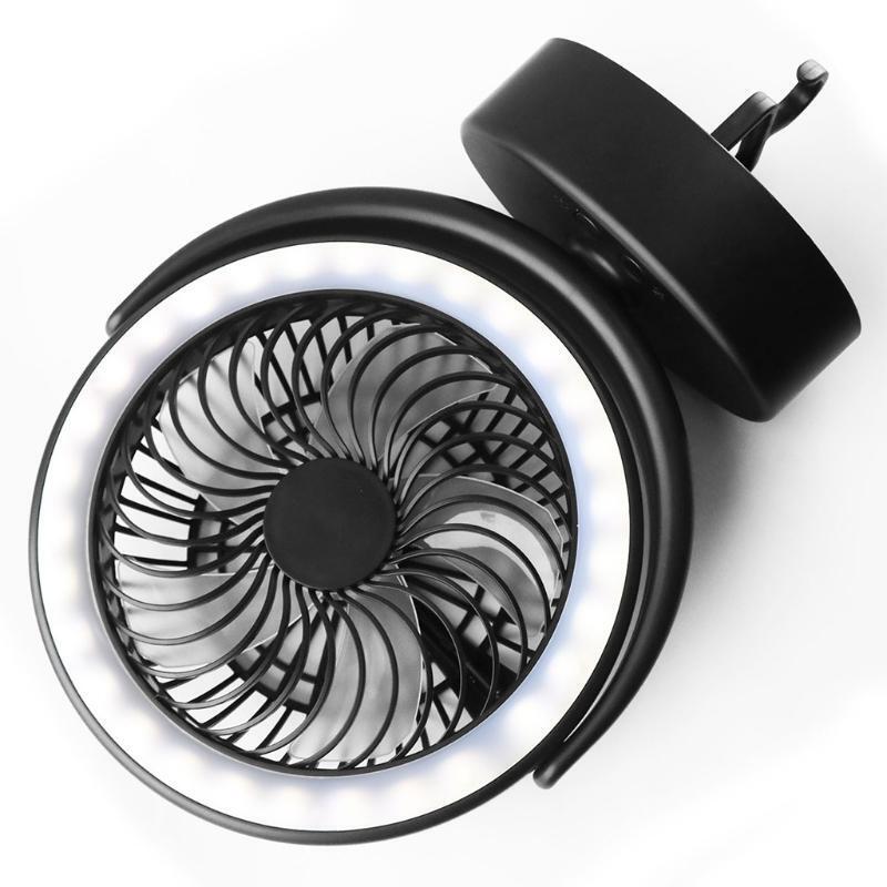 Portable Camping Fan with LED Lantern 4000mAh Battery Operated USB Desk Fan