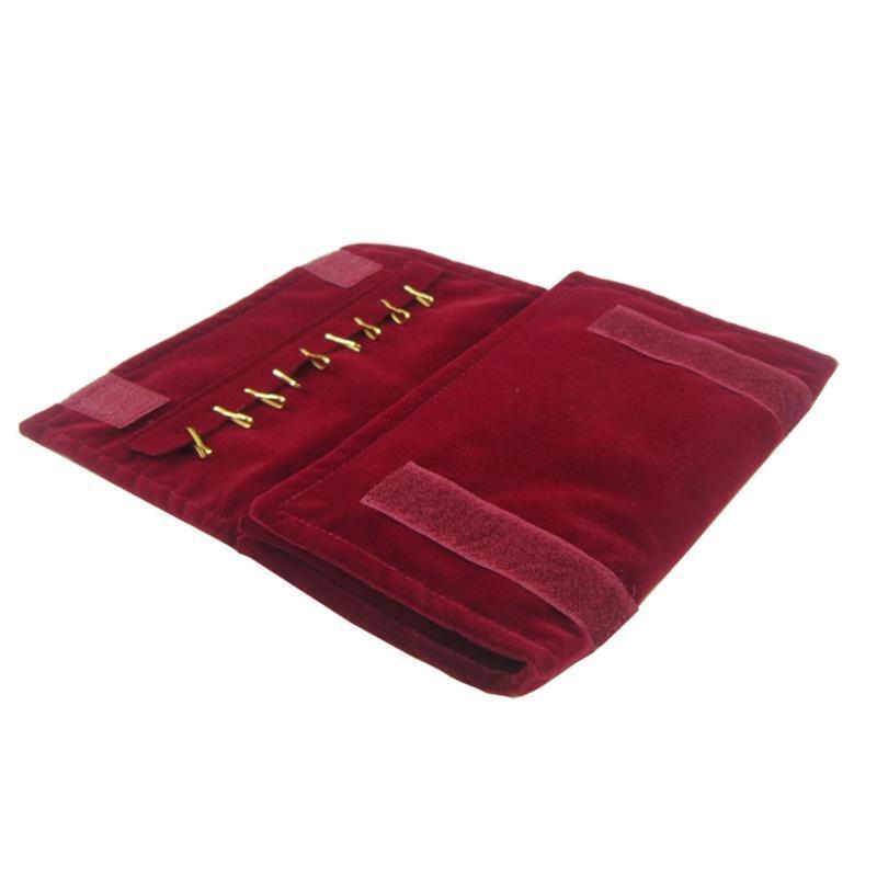 Velvet Jewelry Organizer Roll Travel Zipper Case Pouch Storage Bag for Necklace