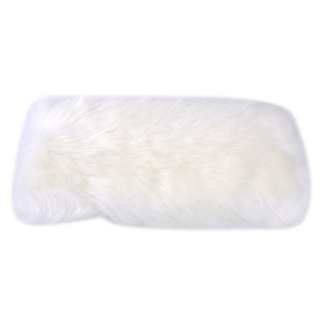 White Car Sheepskin Wool Center Console Armrest Cover Wool Mat Pad Cushion Li
