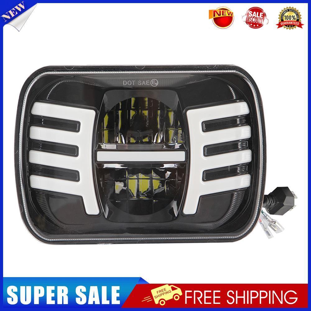 5x7 7x6 Square LED Headlight w/DRL Turn Signal for Jeep Chevy Express Astro