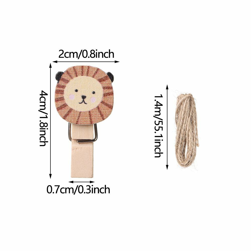 Desk Decoration Cute With Hemp Rope Photo Clip Craft Decoration Wooden Clip