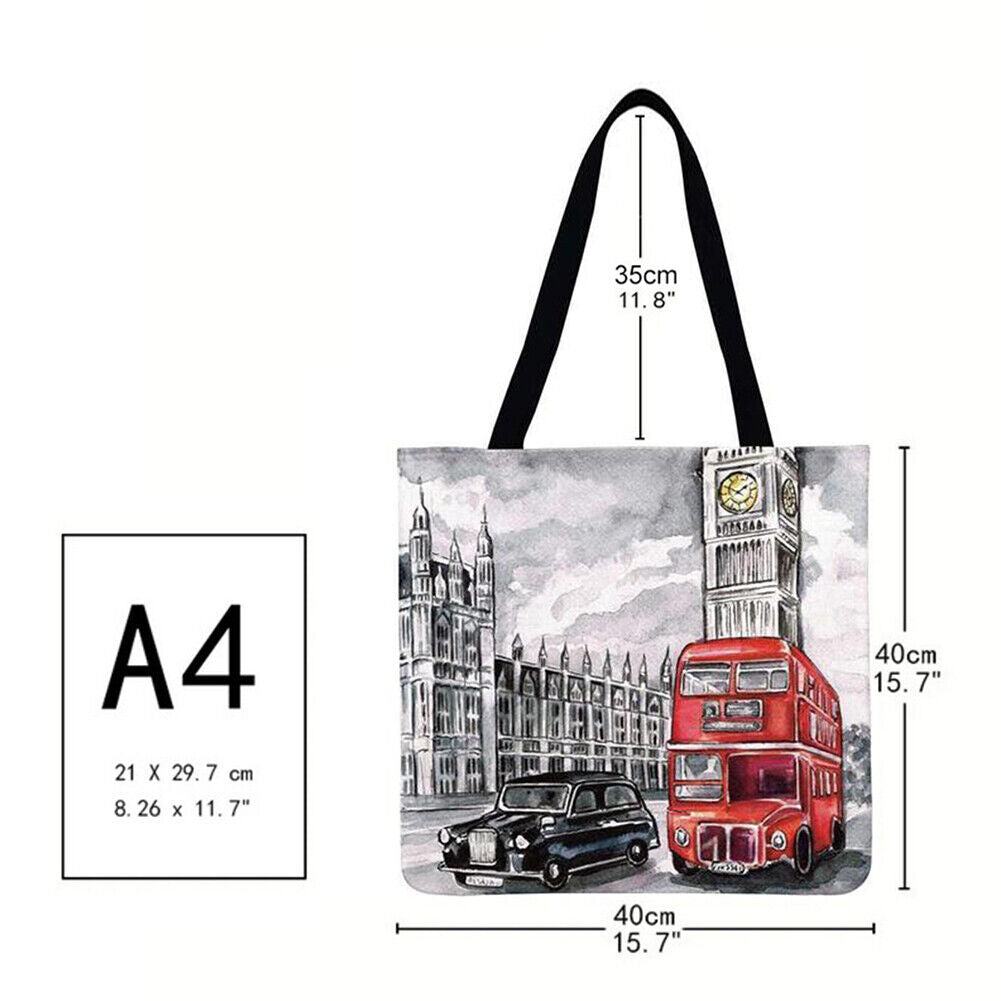 City landscape Printed Shoulder Shopping Bag Casual Large Tote Handbag