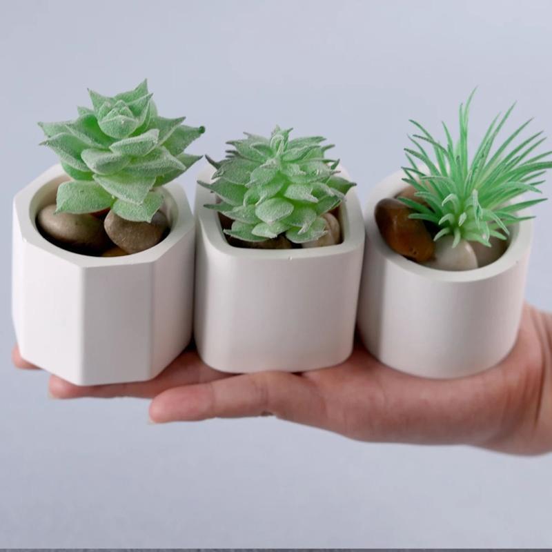 Round Candle Jar Silicone Molds for DIY Cement Concrete Plaster Square Mould