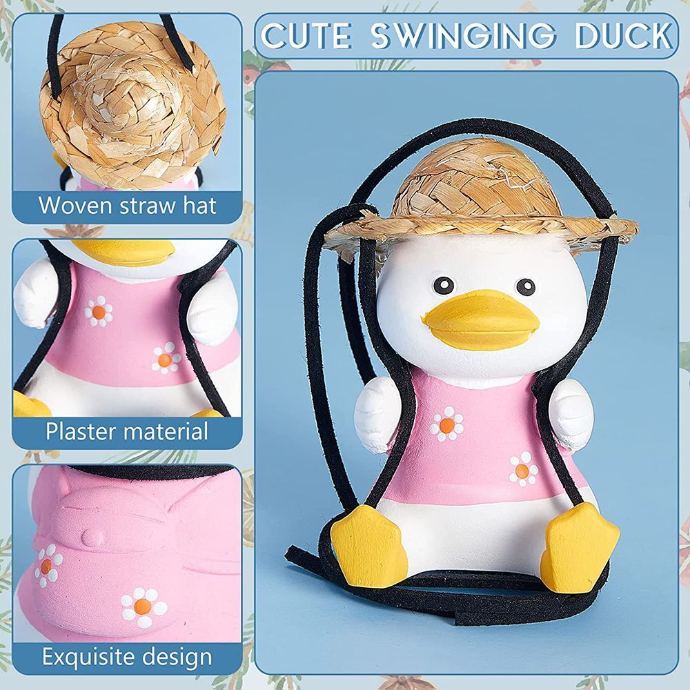 Pendant Decoration Bag Duck Car Pendant Straw Hat Duck Cart Hanging Ornament