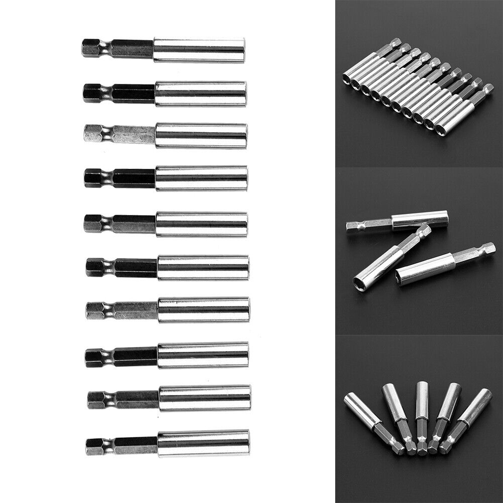 10pcs 1/4 Inch Bit Holder Screwdriver Bit Extension Bar Connecting Piece