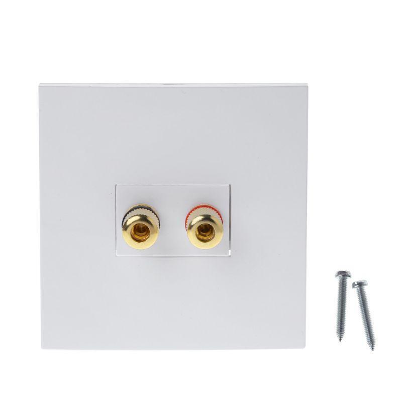 2 Binding Post Speaker Connector Wall Socket Banana Jack Easy Installation
