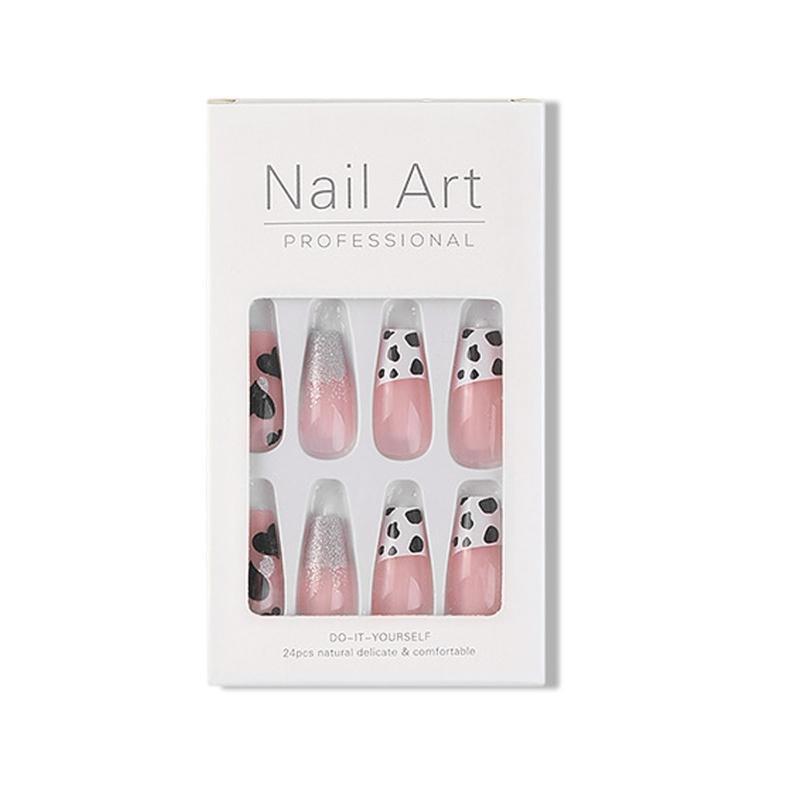 Press On Nails Cow Print Wearable False Nails Art DIY Fashion Manicure Tool