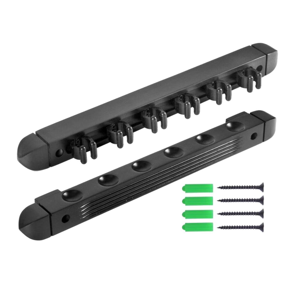 6 Pool Billiard Cue Rack Table Sticks Cue Clips Pool Balls Stick Holder