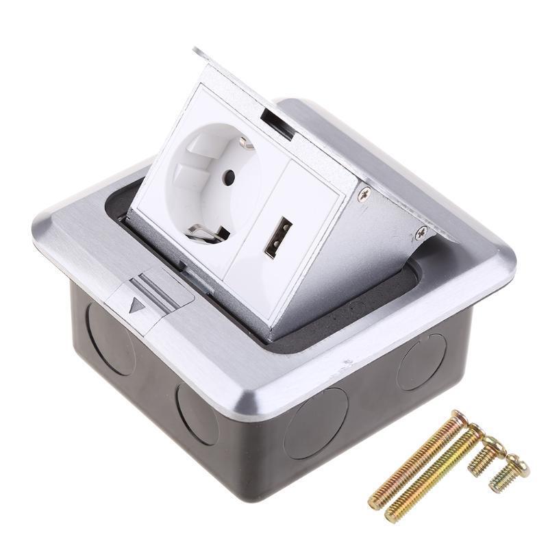 16A 125V Pop Up Floor Power Outlet EU Standard Russia Spain Socket USB Charging
