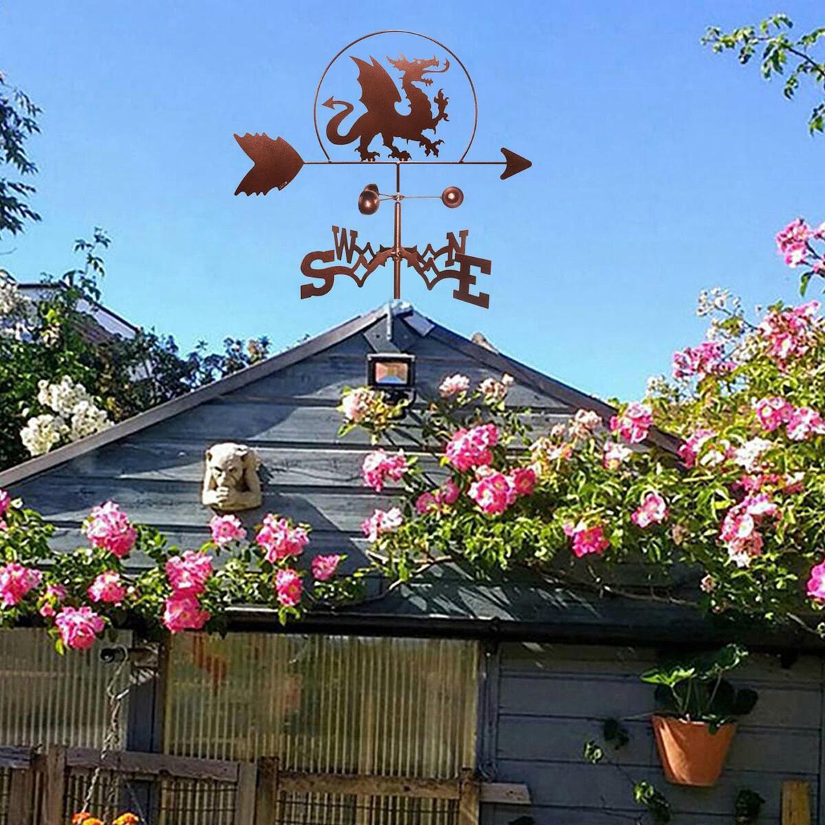 Iron Dragon Weathervane Weather Vane Outdoor Roof Farm Decor 79cm