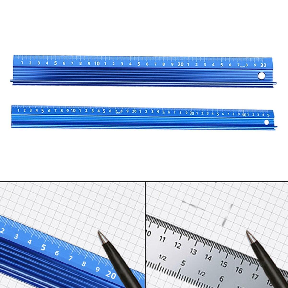 2Pieces Scale Ruler Blueprint Straight  for Woodworking Drafting