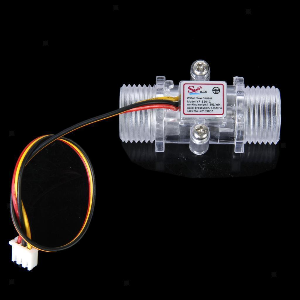 Transparent Water Flow Sensor  Hall Flow Sensor  1-30L/min
