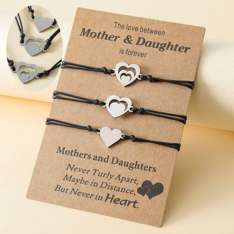 3Pcs Best Friends Bracelet Friendship Bff Matching Distance Heart Bracelet Gift